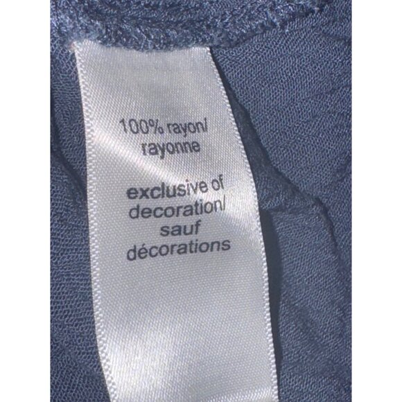 American Eagle Womens Navy Blue Long Sleeve Lace Henley Top S 100% Rayon Casual - Picture 2 of 11